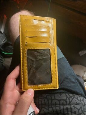 Valentino Mustard Yellow Leather Card & ID Holder